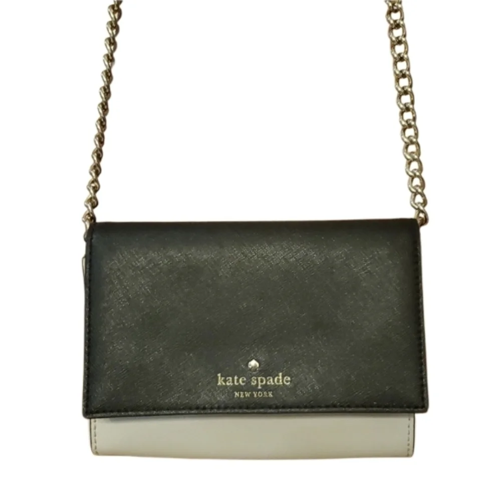 Kate Spade New York Saffiano Black‎ and Cream Crossbody Bag
